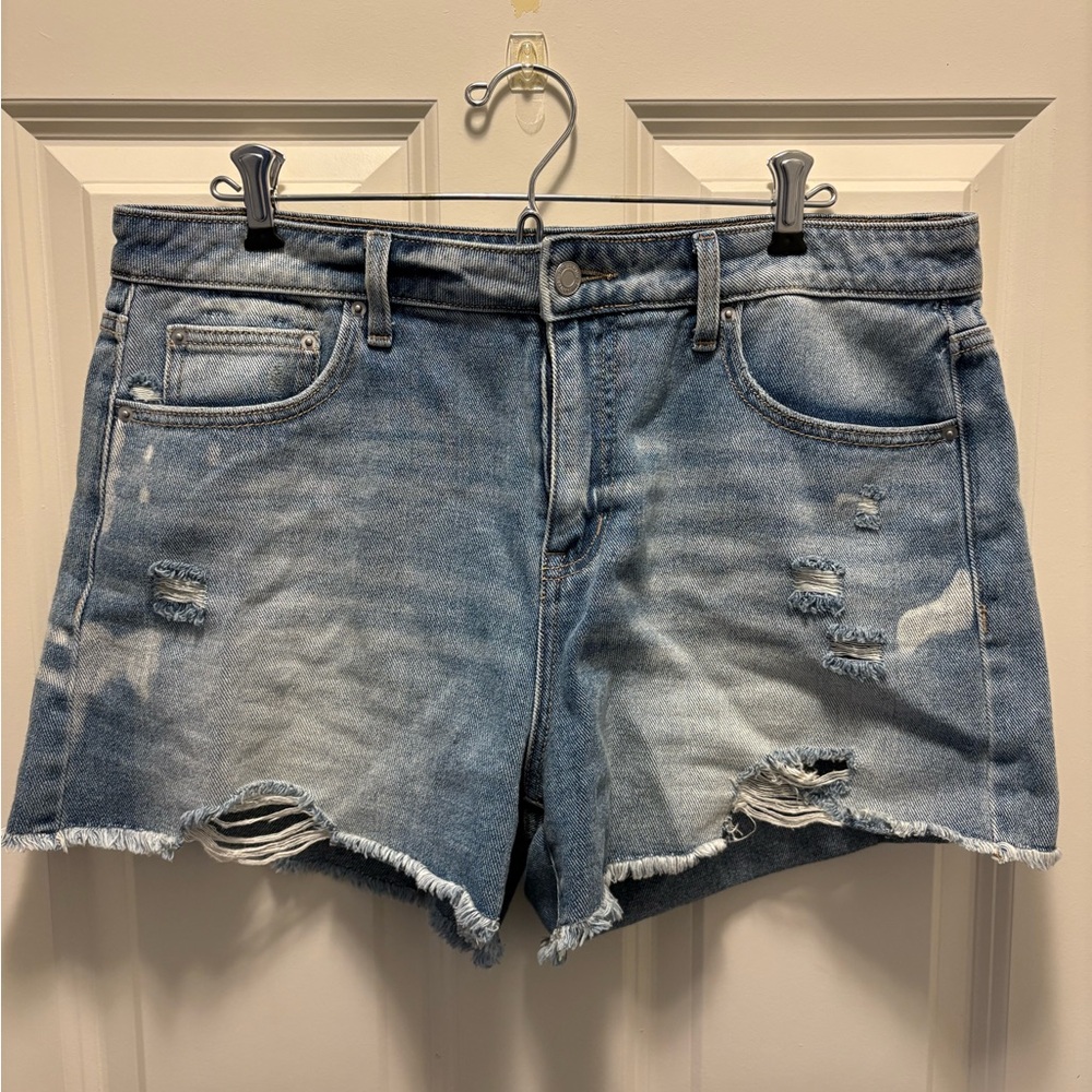 Time and Tru Light Blue Distressed Jean Shorts